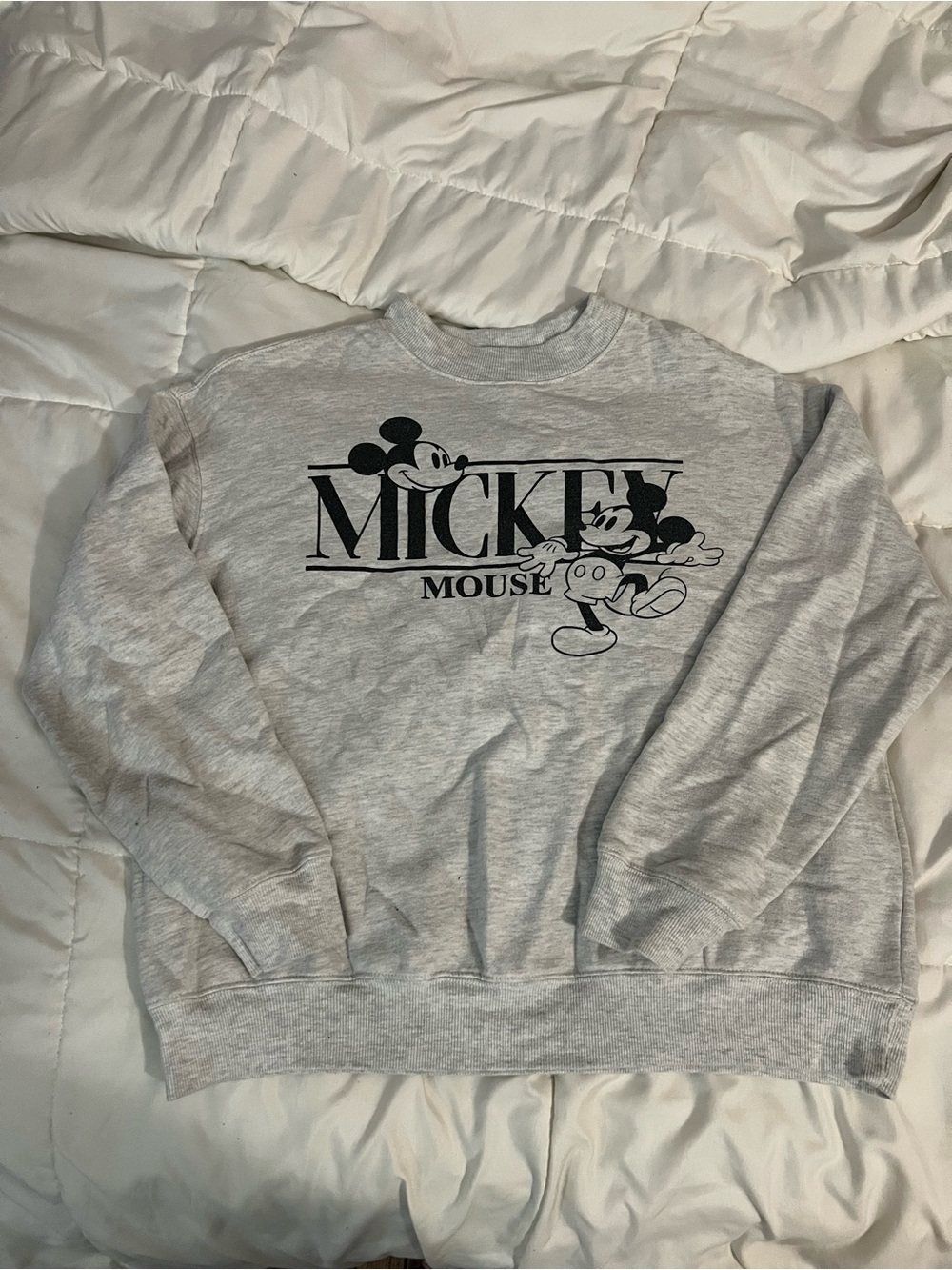 Disney Mickey Mouse Crewneck Sweatshirt - Gray & Black